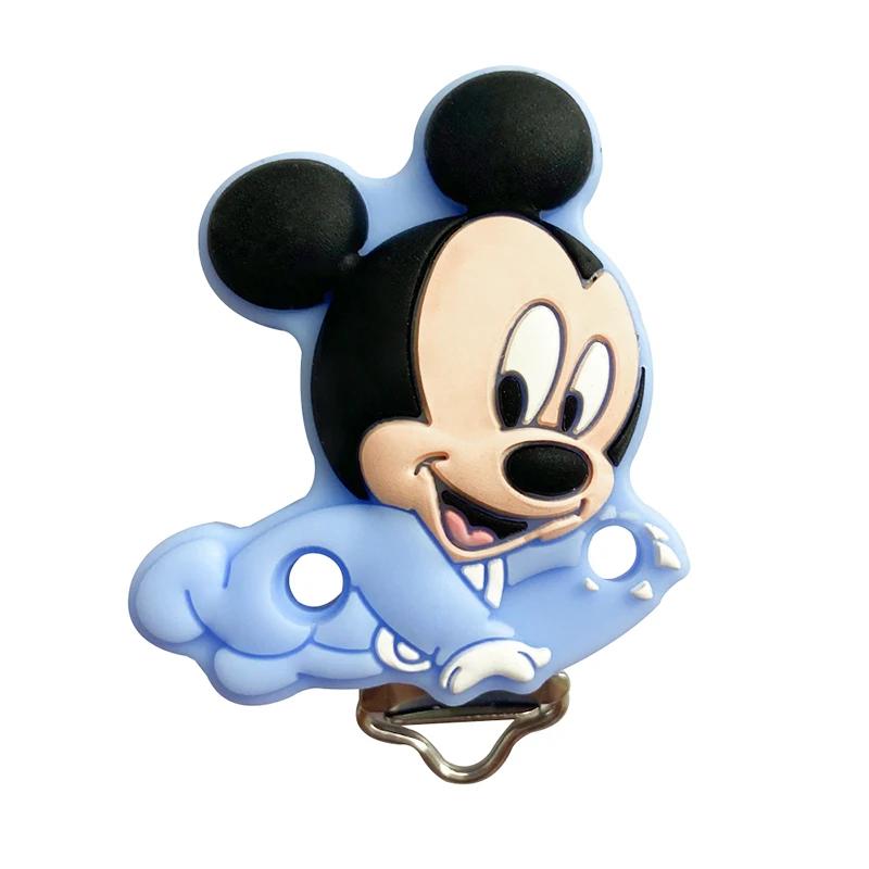Clips de sucette en Silicone Disney Mickey Mouse, 3 pièces, pour bricolage, collier de dentition pou
