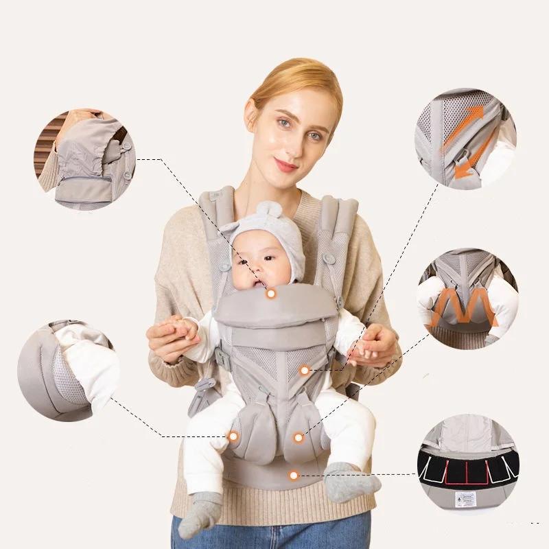 Egobaby 360 Omni Porte-bébé Ergonomique en Coton Respirant avec Bretelles et Ceinture de Taille 360