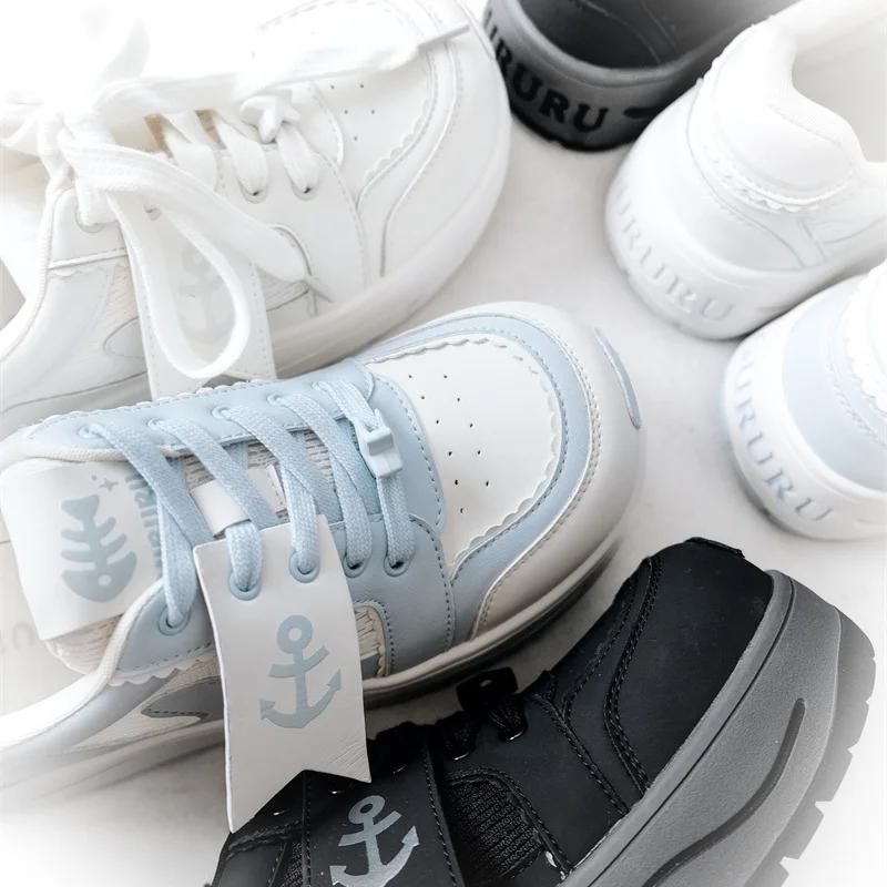 Navy Run Gururu Original marin Style chaussures simples été Lolita filles baskets à semelles épaisse