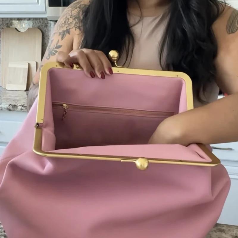Collection Printemps Sacs à main grande capacité avec fermoir baiser pour femmes Sacs à main et poch