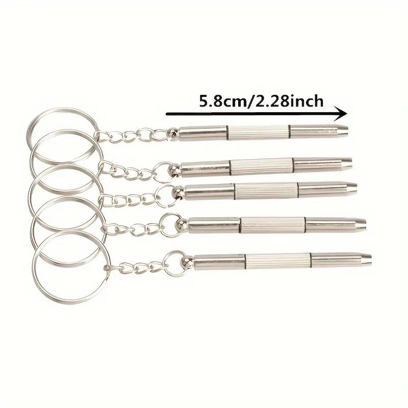Tournevis à lunettes en acier, Kit de réparation de montre avec porte-clés, outils manuels portables