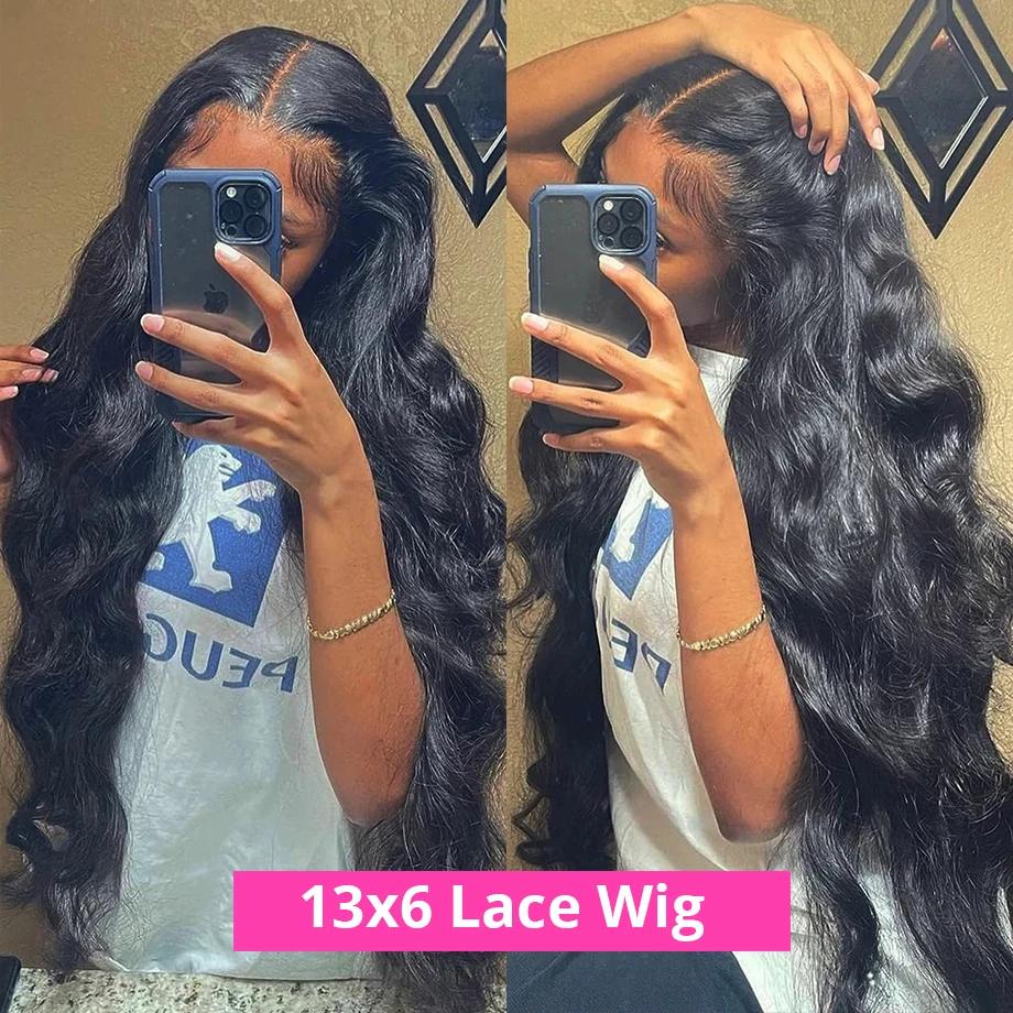Perruque Lace Front Wig Body Wave Brésilienne Naturelle, Cheveux Bouclés, Sans Colle, 13x6, 13x4, HD