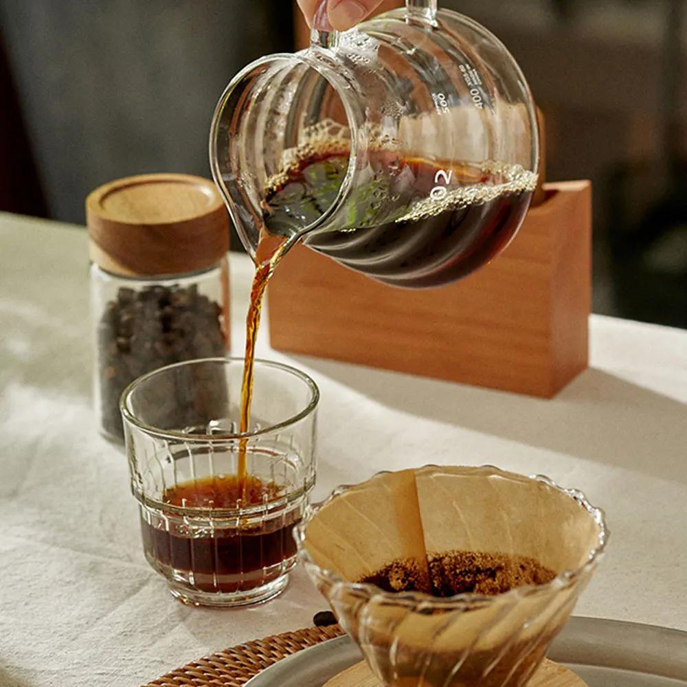 Ensemble de filtre à café en verre, combinaison de cafetière, outils de barista faits à la main, cad