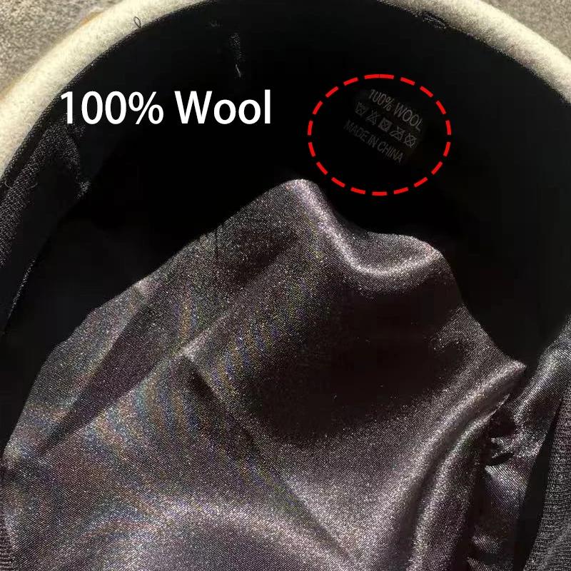 Paris chapeaux pour femmes 100% laine béret dur femmes feutre Camel automne hiver chapeau Fedora fas