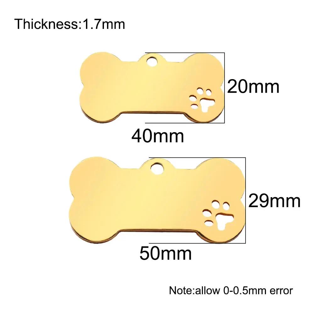 Collier personnalisé en acier inoxydable, étiquette d'identification pour animaux de compagnie gravé