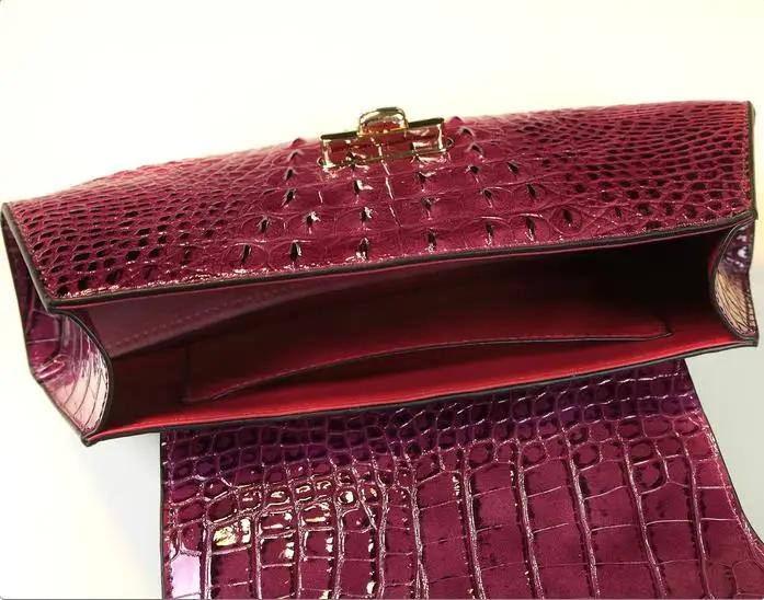 Sac à main en cuir véritable motif crocodile pour femme, petit sac de dégager initié, sacs à bandoul