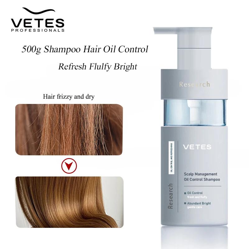 VETES 500g Shampooing Contrôle du Sébum Cheveux Frais et Volumineux Noir Abondant Brillant Soin Nett