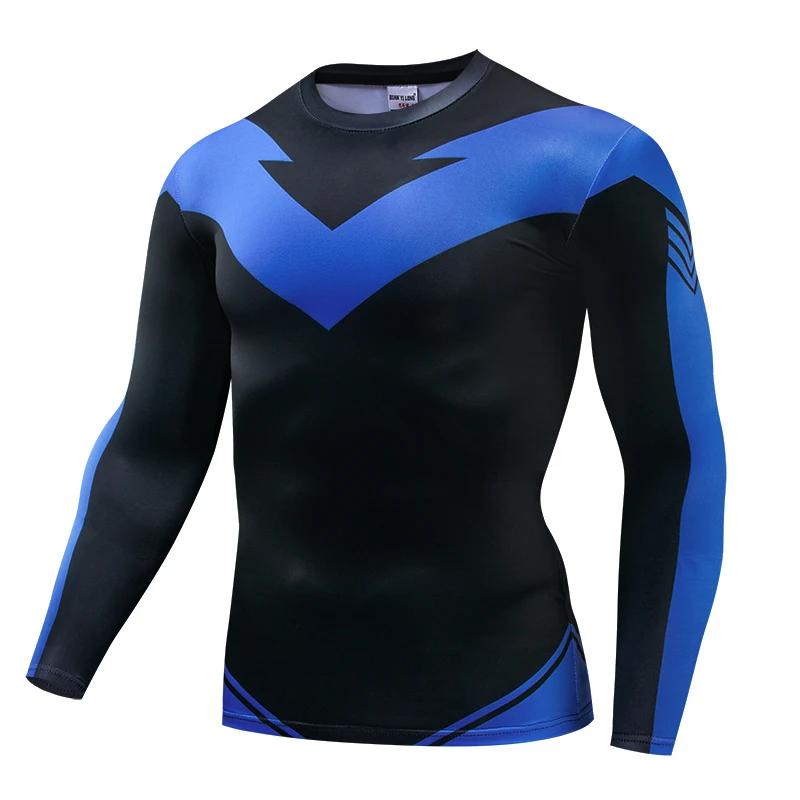3D Nightwing hommes t-shirt course chemises à séchage rapide hommes Compression T-Shirts vêtements d