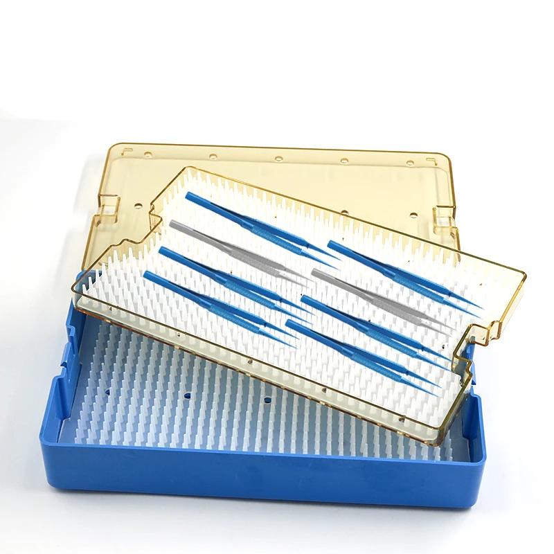 Boîte de stérilisation, outils chirurgicaux oculaires en silicone importés, boîte de stérilisation e
