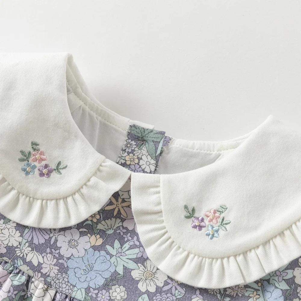 Dave Bella ensemble pantalon Long pour enfants automne doux mignon col de poupée fille imprimé haut