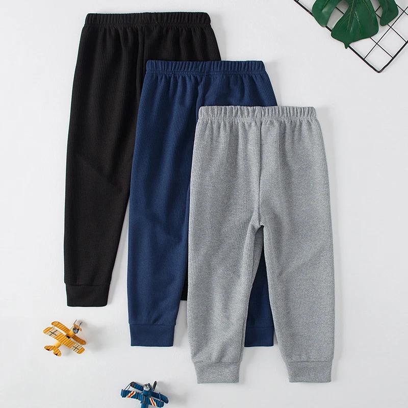 Pantalon gaufré uni pour enfants, pantalon de sport décontracté, pantalon Joker Harun, taille élasti