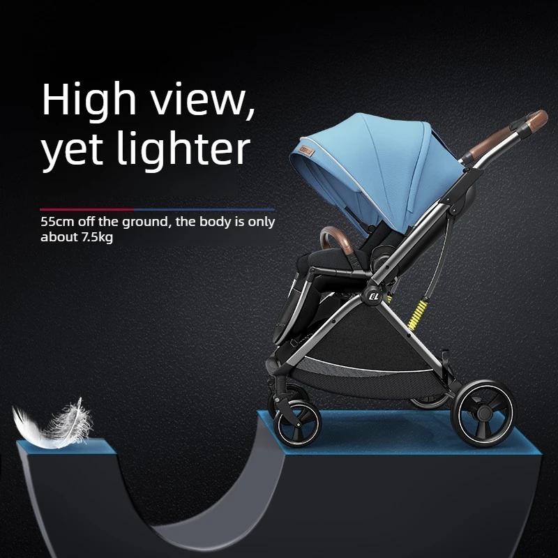 Poussette bébé tout-terrain à quatre roues, réversible, légère et pliable, avec un porte-bébé de séc