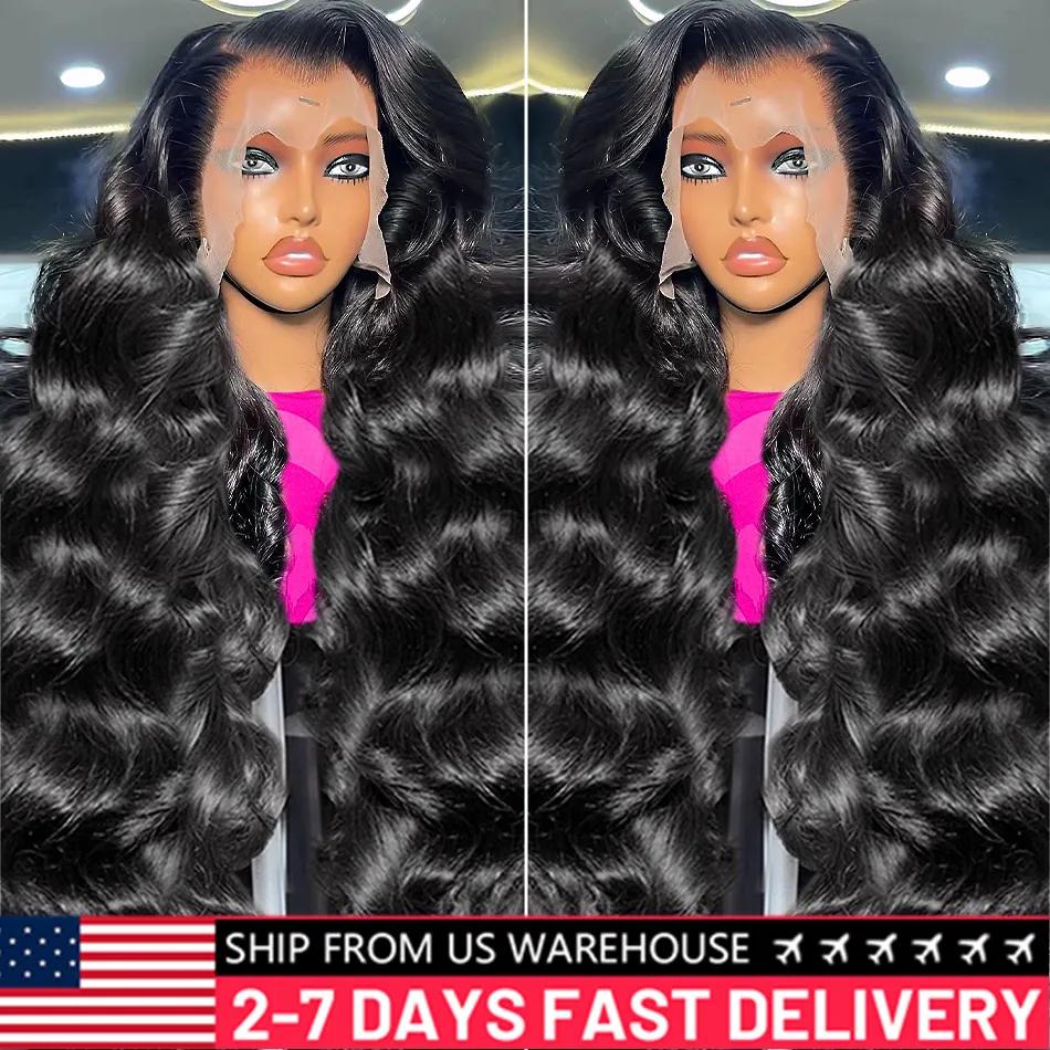 Perruque Lace Front Wig Body Wave Brésilienne Naturelle, Cheveux Bling, 13x4 13x6, Pre-Plucked, Tran