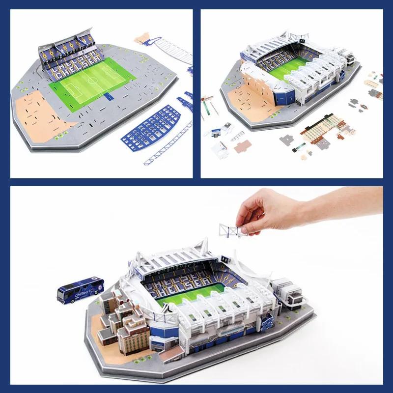 Puzzle en papier 3D, stade de terrain de Football, modèle assemblé, jouets éducatifs créatifs, brico