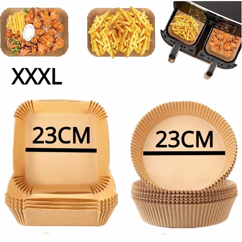 Friteuse à Air 50/100 pièces, ustensiles de cuisson, plateau en papier jetable, tapis antiadhésif, r