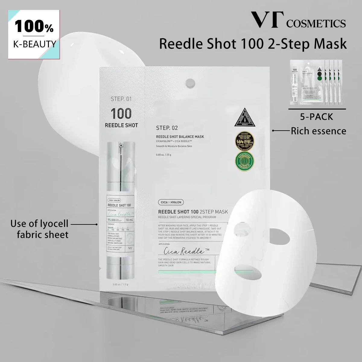Masque VT Reedle Shot 100 2-Step*5 pièces, Masque de Récupération Intensive, Masque Éclat, Masque Li