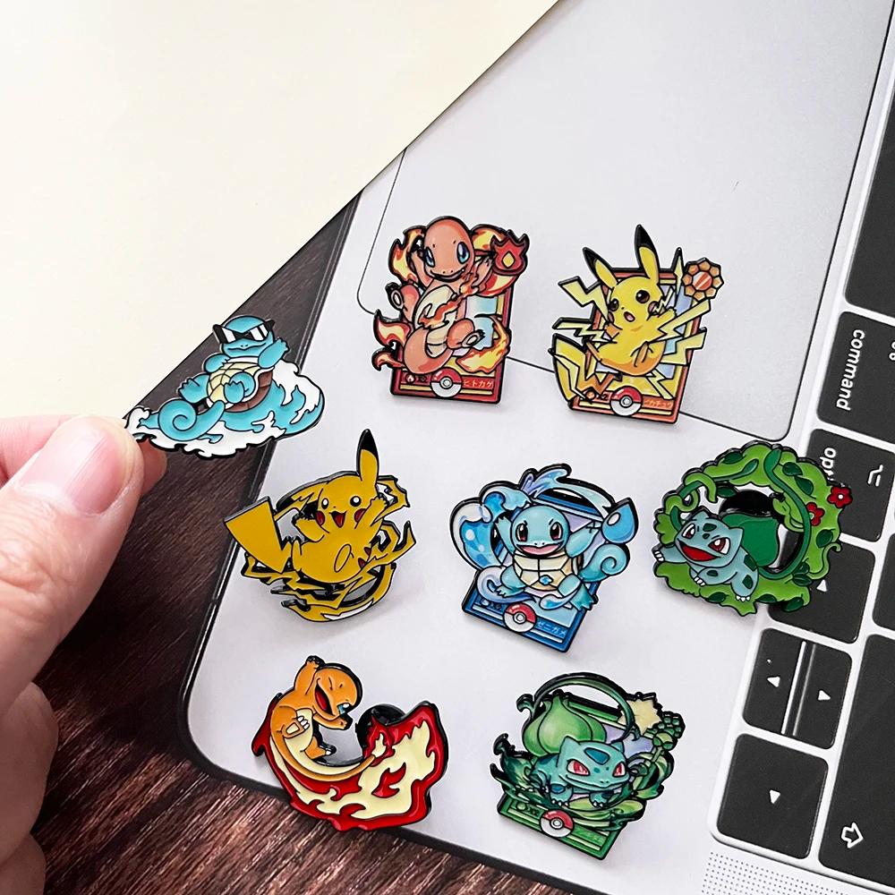 8 pièces/ensemble d'épingles en émail Pokémon, broches de dessin animé mignonnes, badges en métal Pi