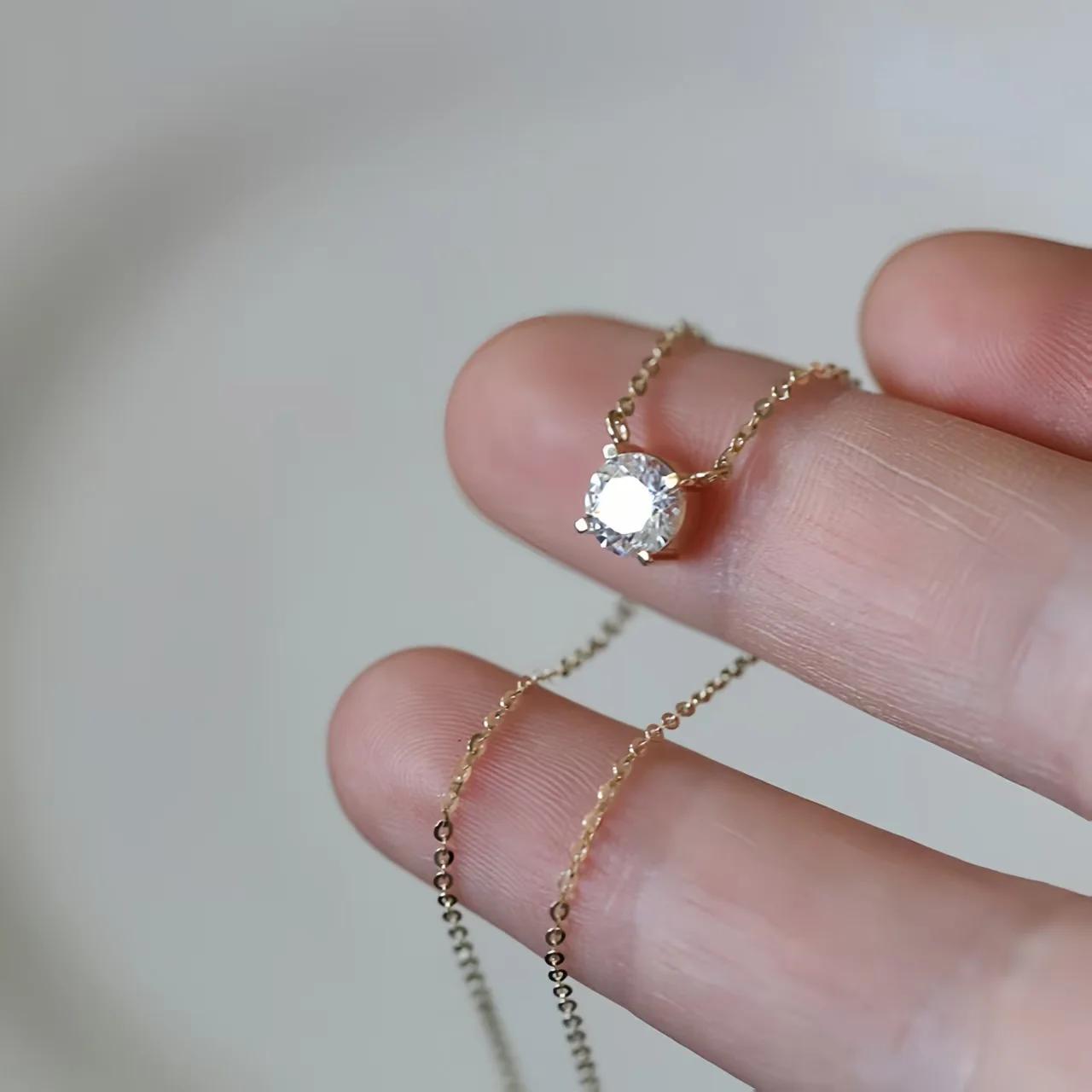 Collier en argent Sterling 925 plaqué or 18 carats, chaîne de clavicule polyvalente en Zircon brilla