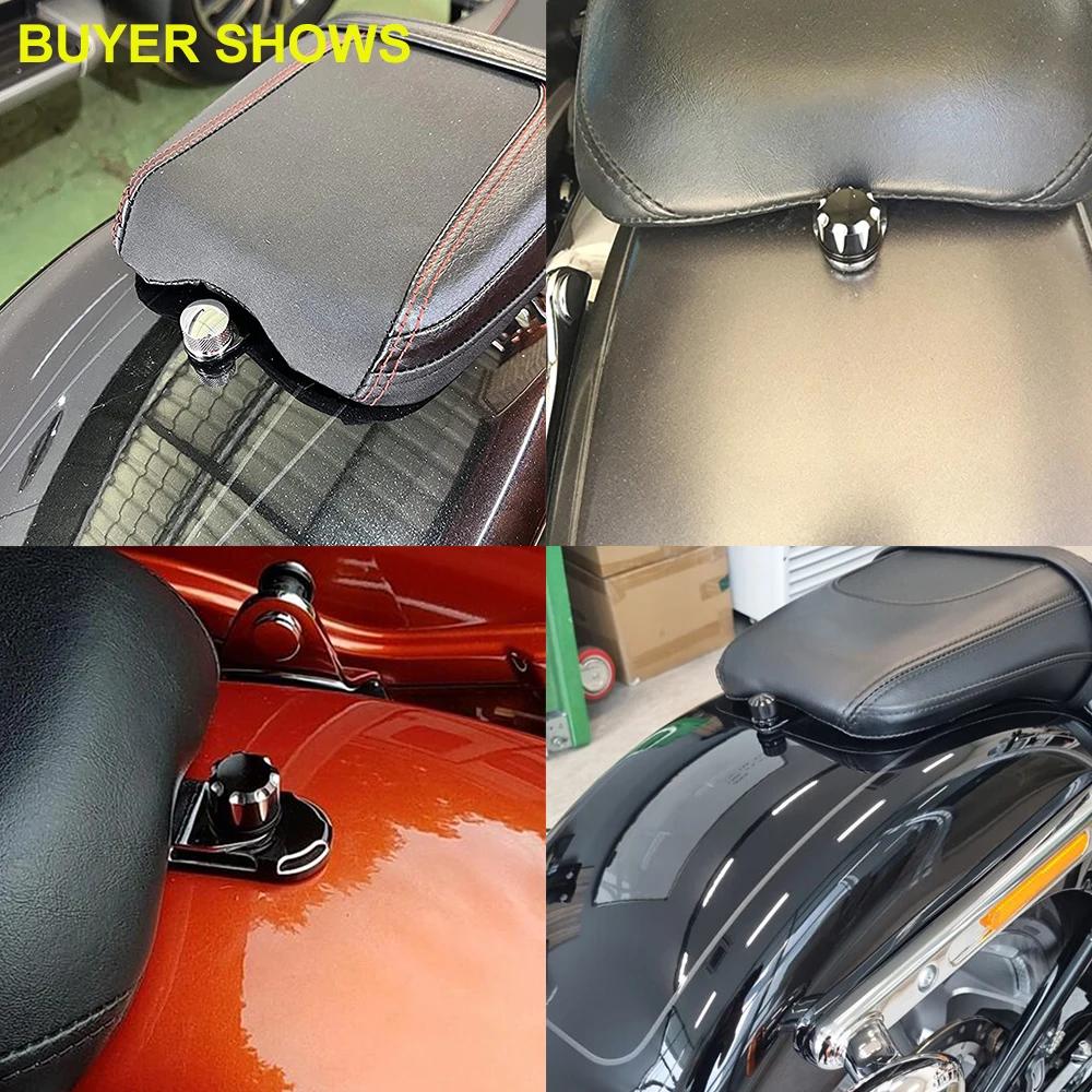 Vis de languette de boulon de siège de moto noir/Chrome, pour Harley Touring Road King Street Glide