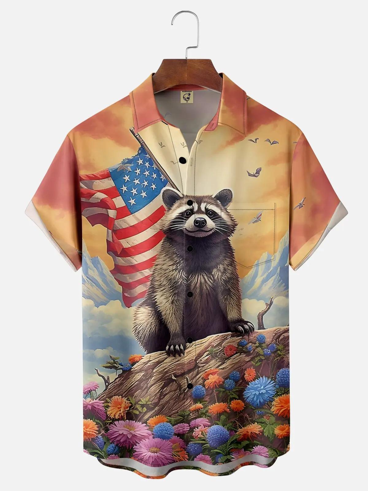 Chemise graphique animal de dessin animé pour hommes, impression 3D drôle, séchage rapide, manches c
