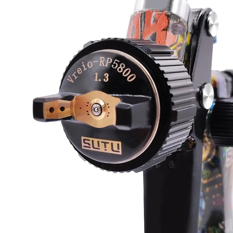 Sutu 5800 pistolet de pulvérisation pneumatique 1.3mm buse de pulvérisation en acier inoxydable Pot