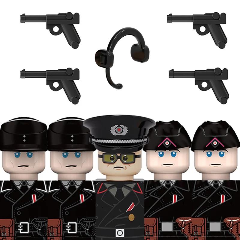 Figurines de soldats d'infanterie militaires de la Seconde Guerre mondiale, blocs de construction, R