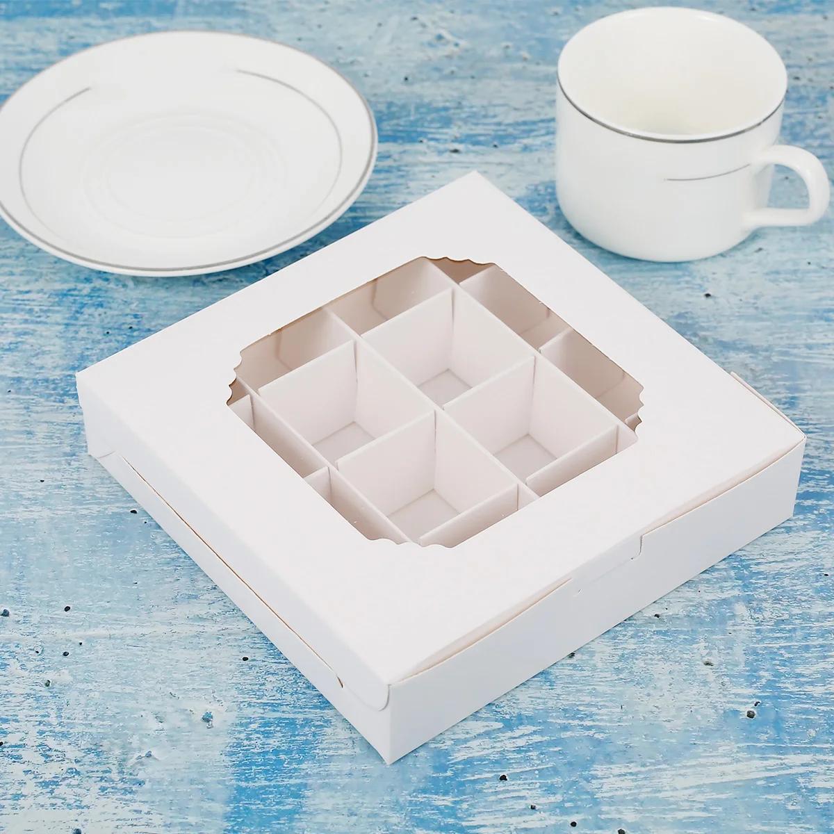 Boîtes à bonbons blanches vides avec Inserts, fenêtre transparente et séparateur pour chocolat sucré