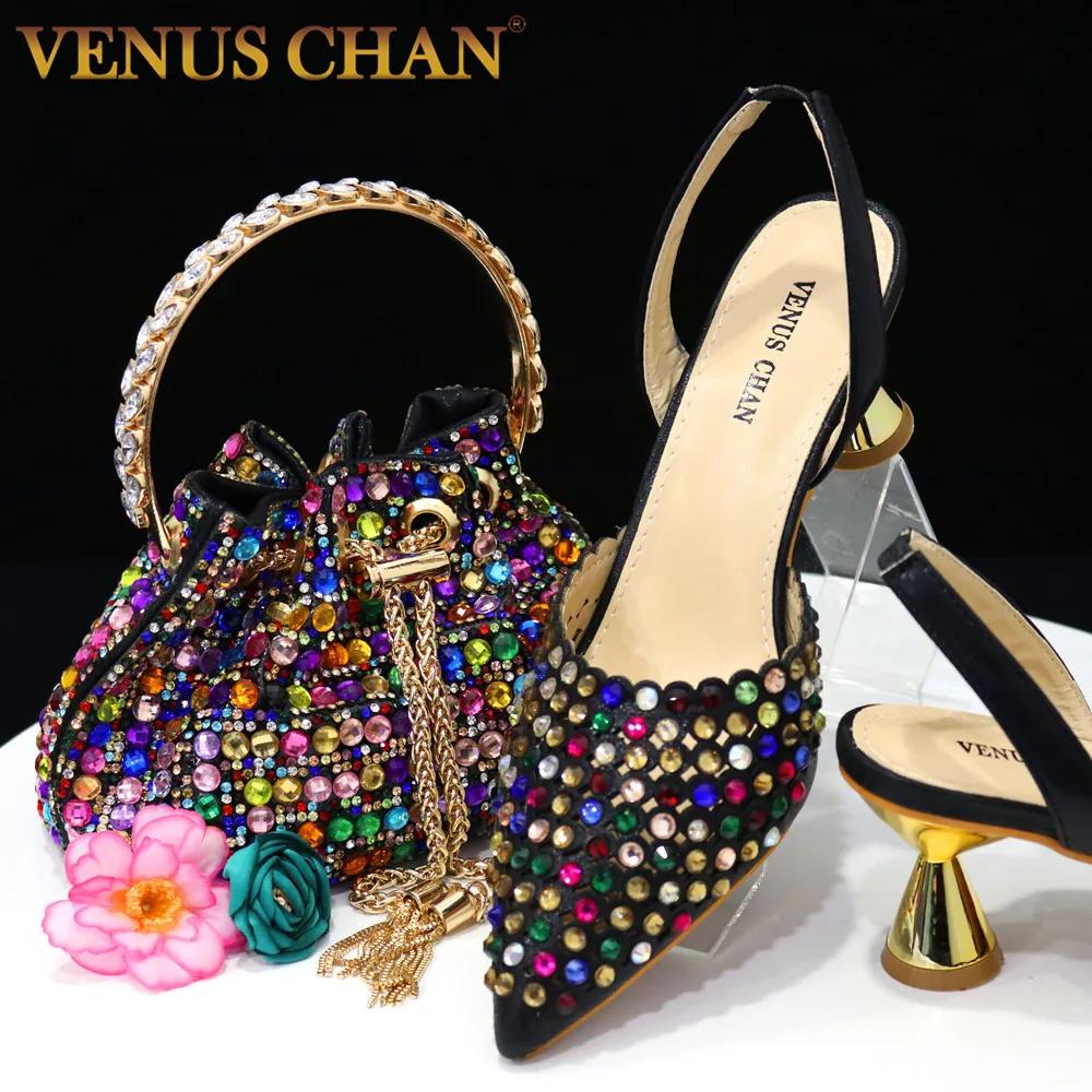 Venus Chan-Chaussures de Mariage à Talons Hauts et Pointus INS, Ensemble de Chaussures et Sacs Color