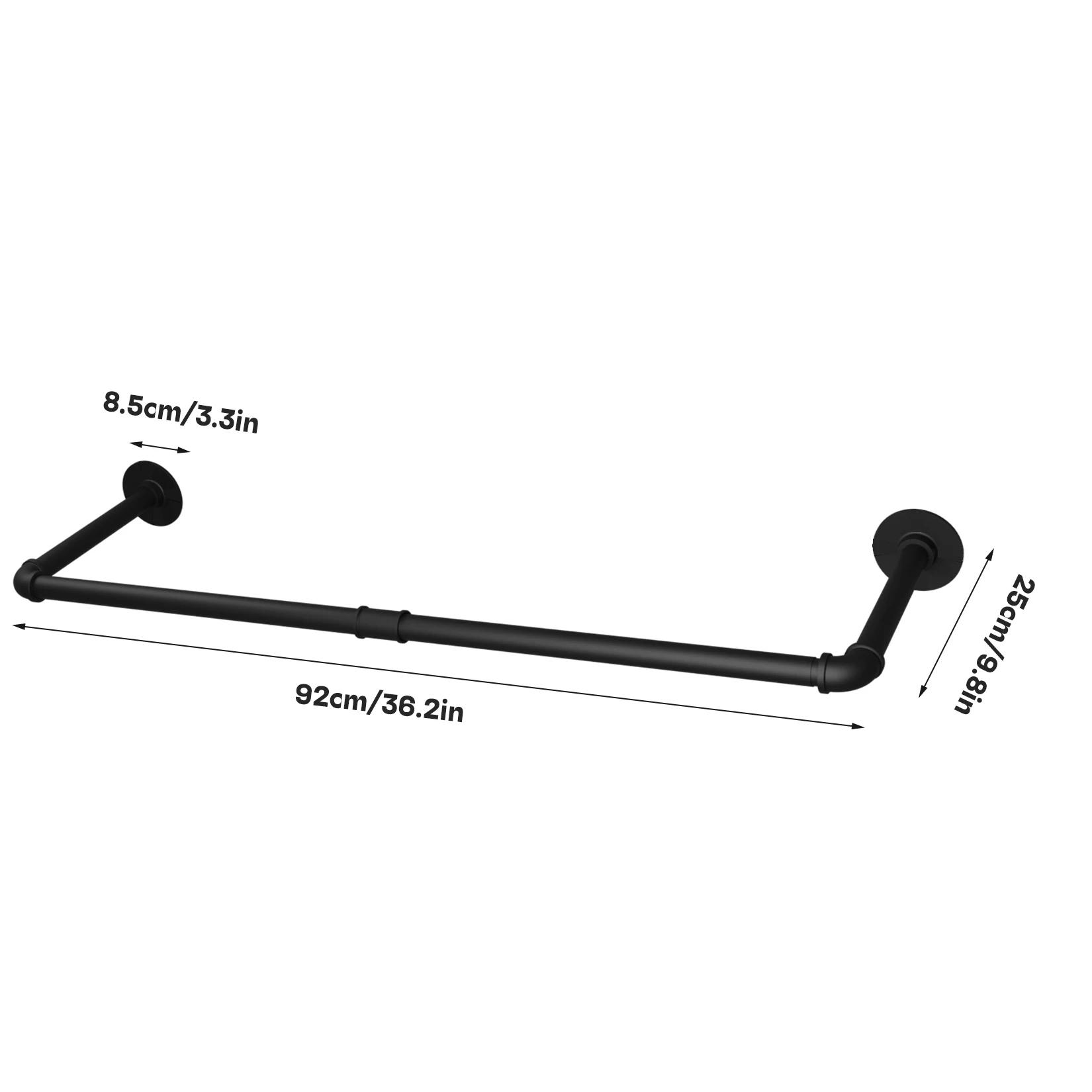 Lot de 2 supports muraux pour tuyaux industriels, porte-vêtements, organisateur de placard en fer, t