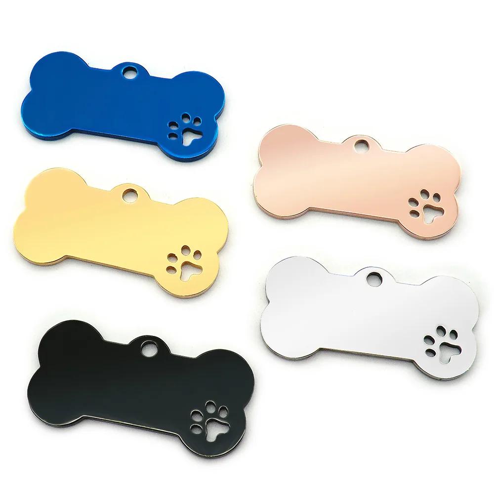 Collier personnalisé en acier inoxydable, étiquette d'identification pour animaux de compagnie gravé
