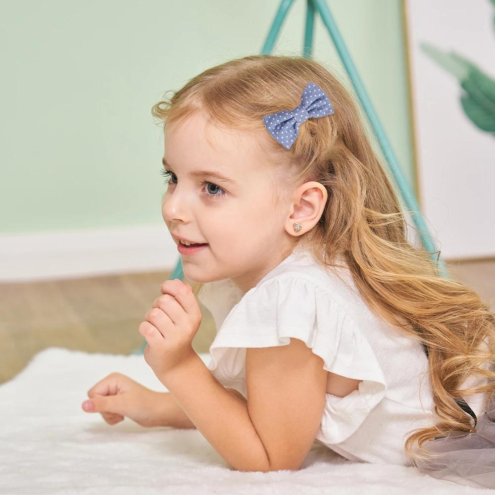 Bébé arcs 20 pièces/ensemble tissu fait à la main imprimé Barrette Boutique Mini Boutique frange arc