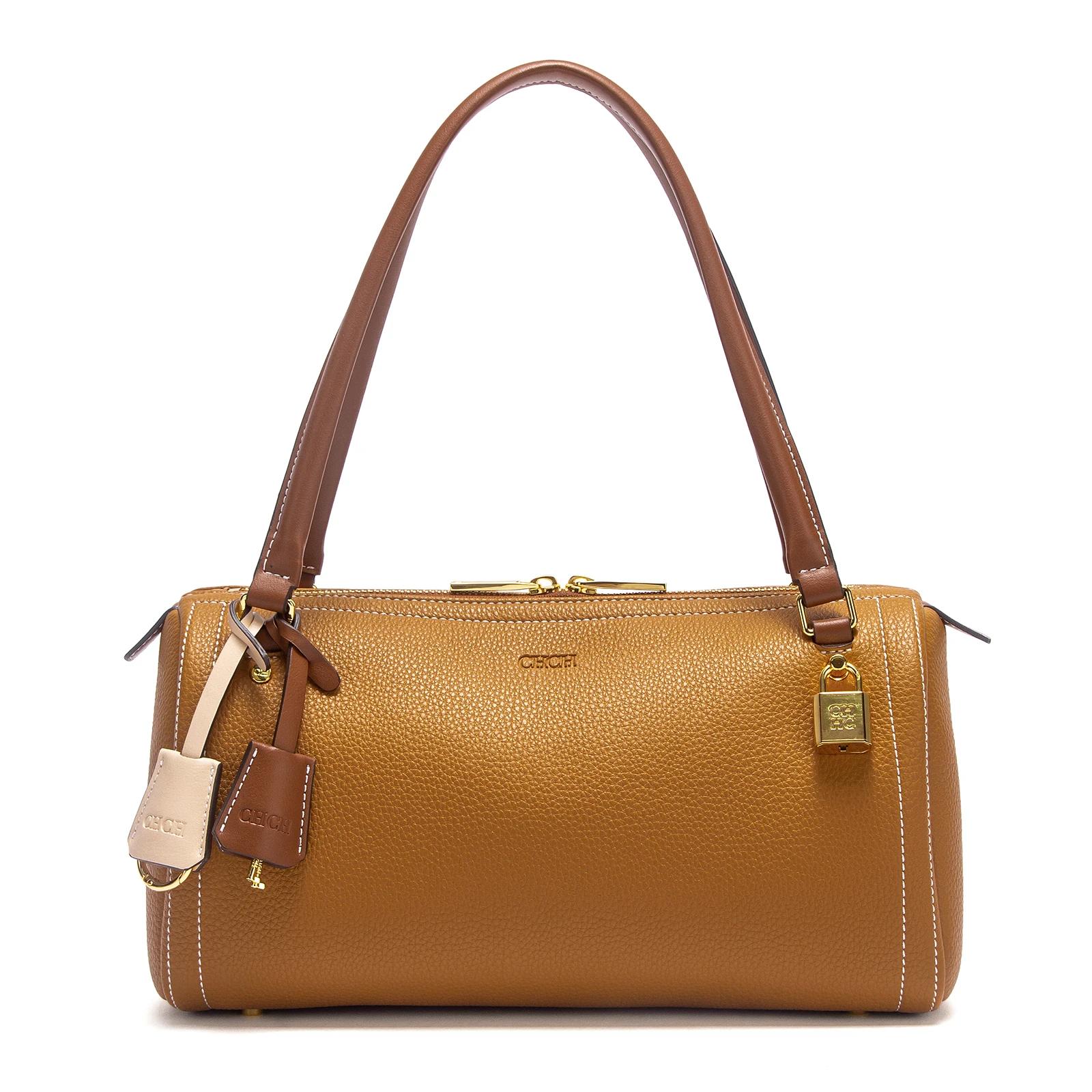 Sac Boston pour femmes automne nouveau sac à bandoulière marron Simple sac à main Texture de haute q