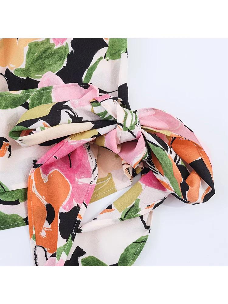 TFMLN Été 2026 – Blouse sans manches élégante pour femme, imprimé floral, avec épaulettes, haut chic