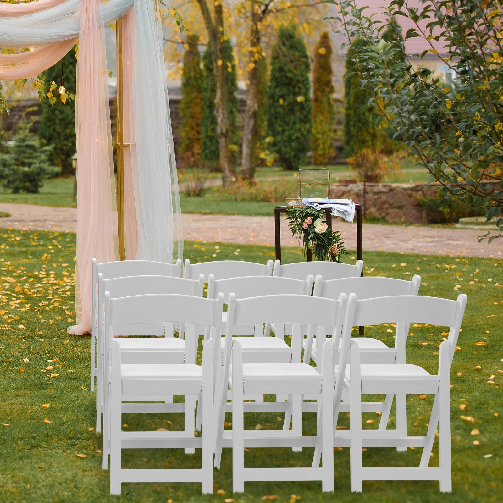 Chaise pliante en résine, siège rembourré, chaise rigourconfortable, intérieur, extérieur, fête à la
