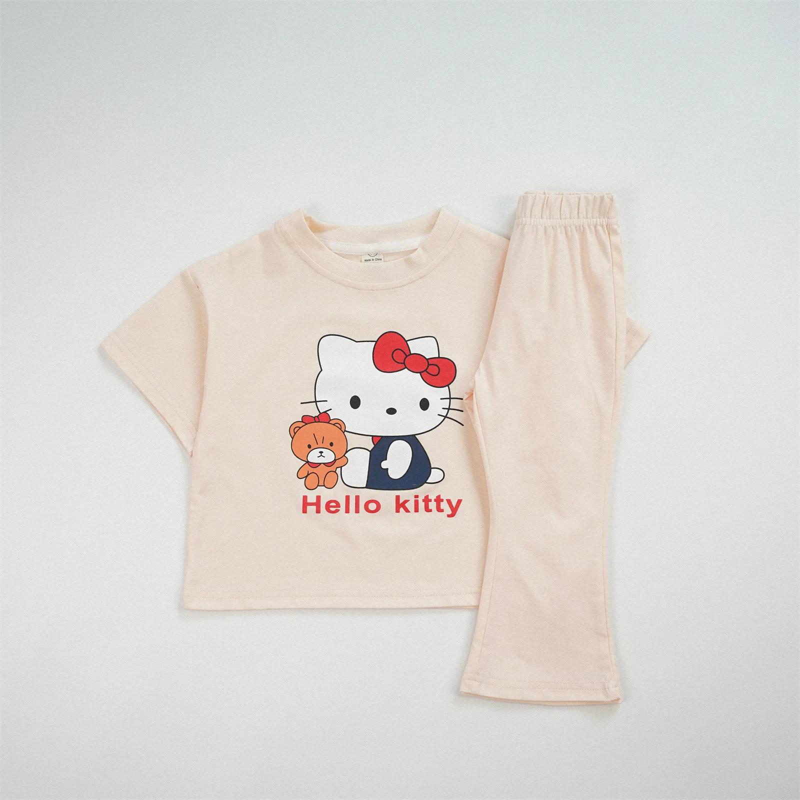 Ensemble de vêtements d'été pour bébés filles, T-shirt imprimé de dessin animé Sanrio cannelle et co