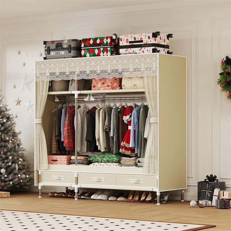 Armoire simple, durable et pratique, facile à assembler, ambiance natale, couverture et tiroirs en m