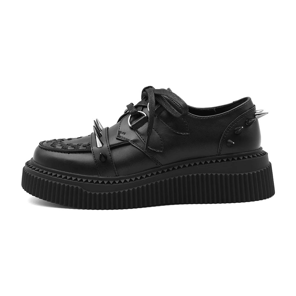 Gothique cheville Rock chaussures 2026 nouveau Style Punk femmes chaussures à lacets talon hauteur 5