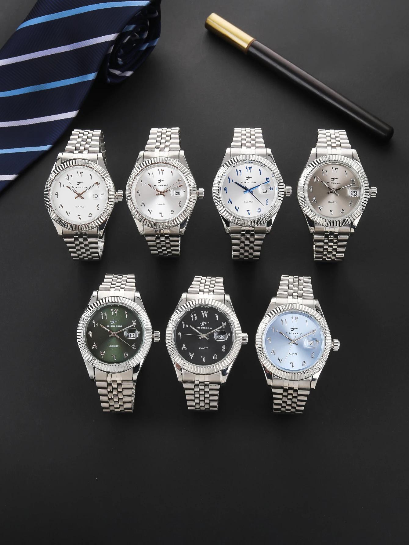 Montres à quartz en acier inoxydable pour hommes, montres-bracelets décontractées pour hommes, horlo
