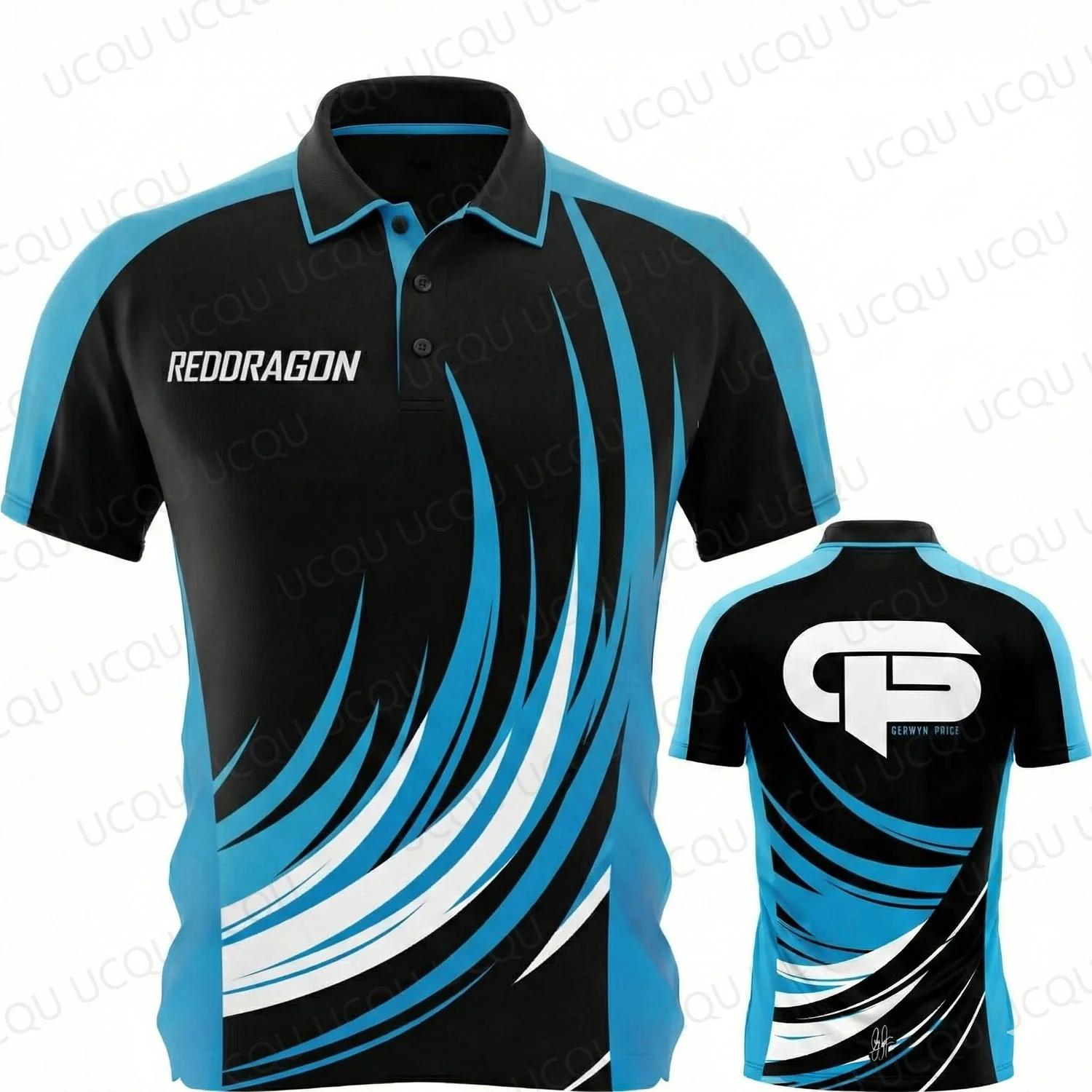 Polo Gerwyn Price The Iceman Darts 2026 Signature Jersey Bleu Noir Style Homme Vêtement de sport Hau
