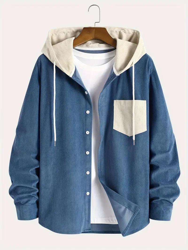 La nouvelle tendance de la mode 2025, la veste à capuche en velours côtelé printemps et automne est