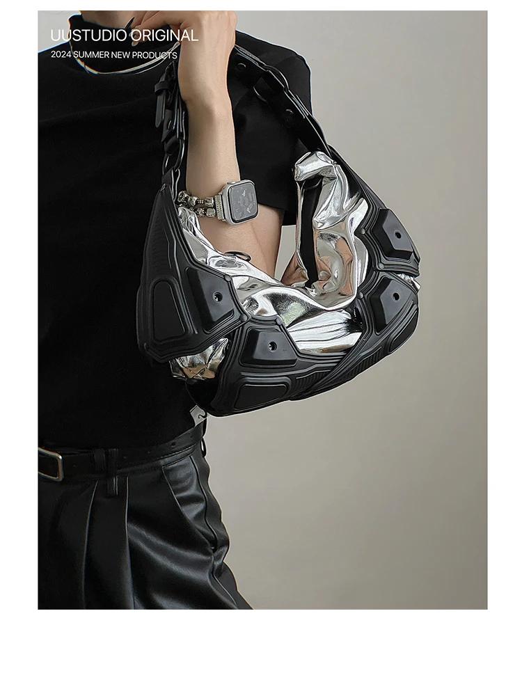Sac à bandoulière Punk Vintage pour femmes, fourre-tout Punk pour filles, sac à aisselles en cuir PU