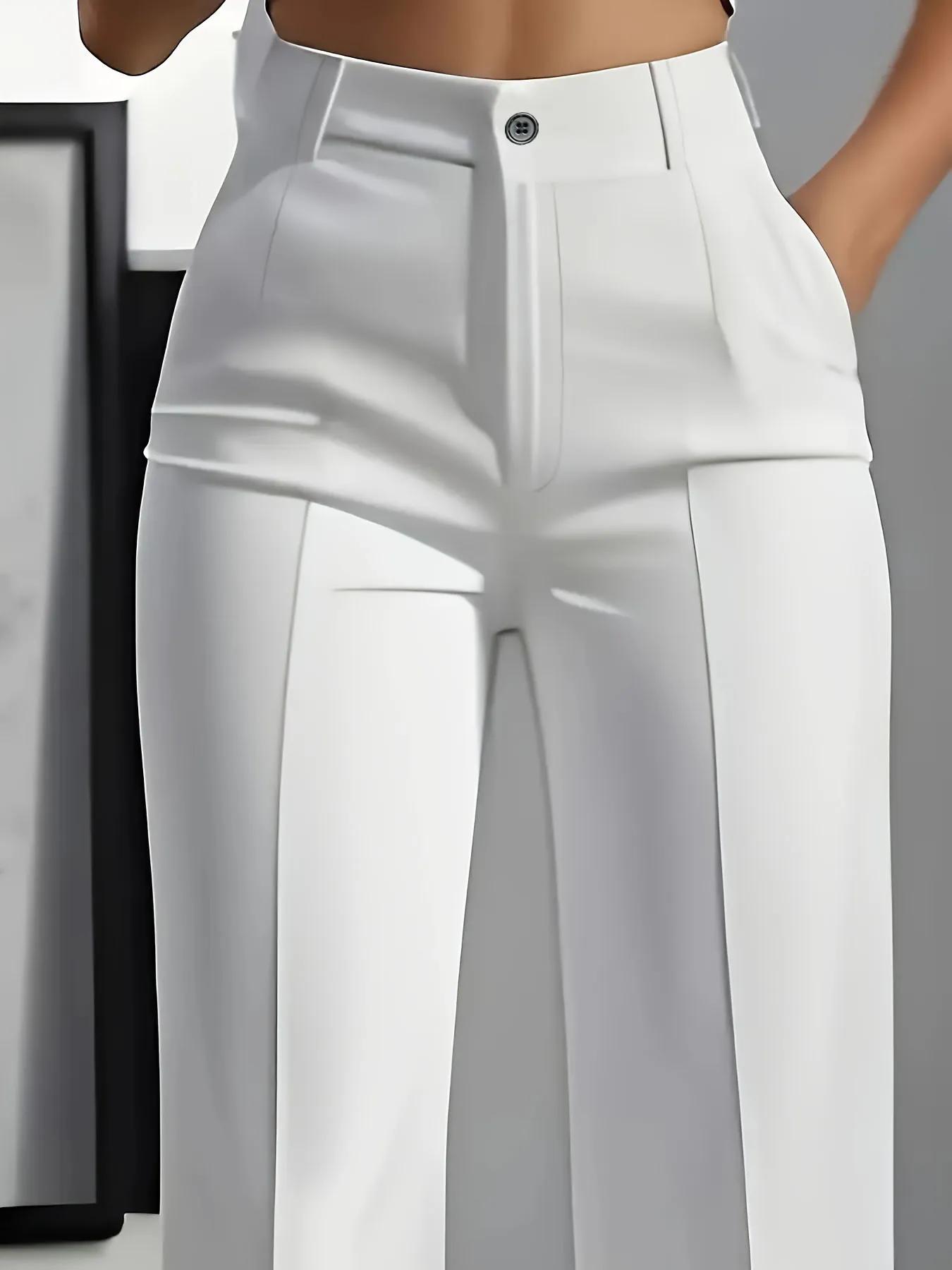 Pantalon de costume simple taille haute, drapé, coupe droite, transfrontalier européen et américain