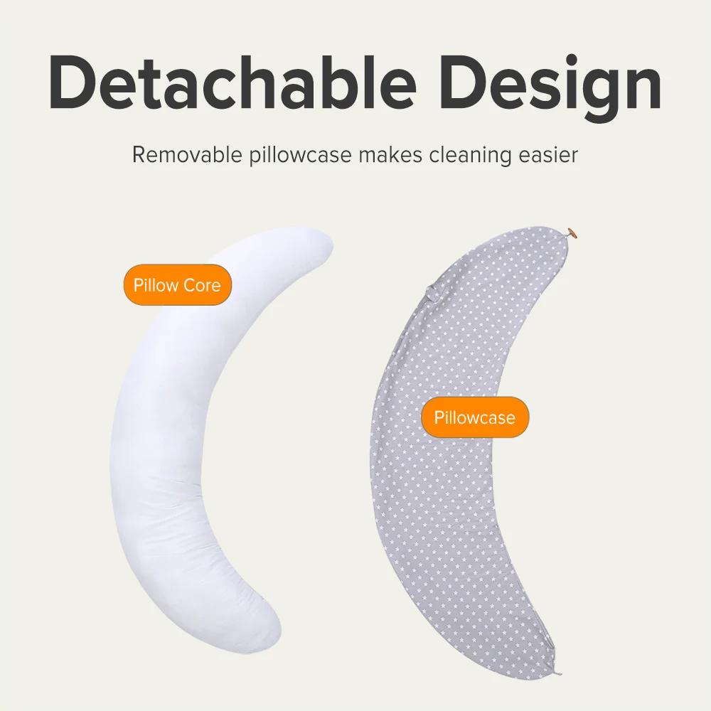 AnGku 70.9*51.2*13.8 pouces oreiller de grossesse oreiller amovible pour les femmes enceintes 2 pièc