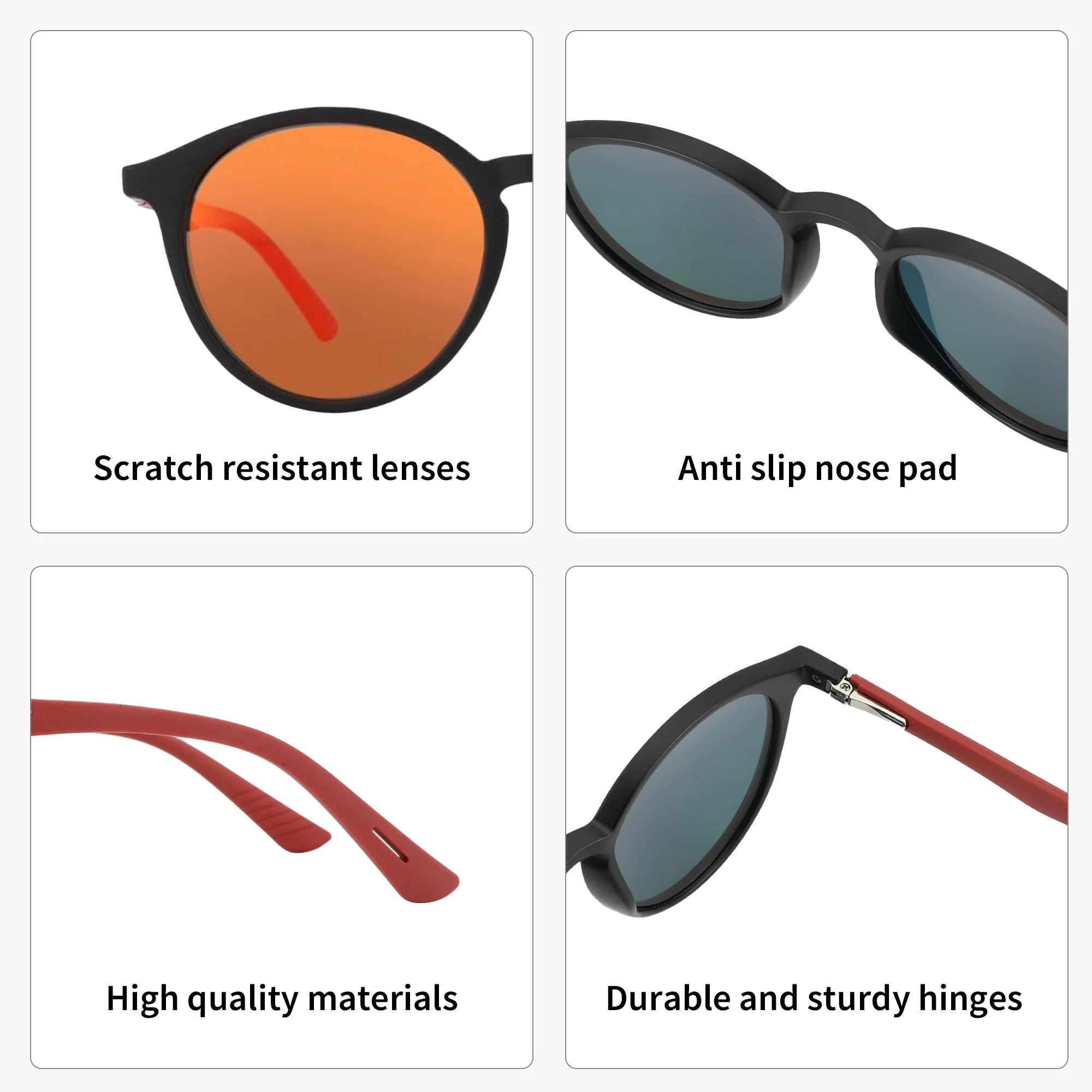 ZENOTTIC mode UV400 protéger lunettes de soleil hommes femmes Vintage cadre rond jambes en caoutchou