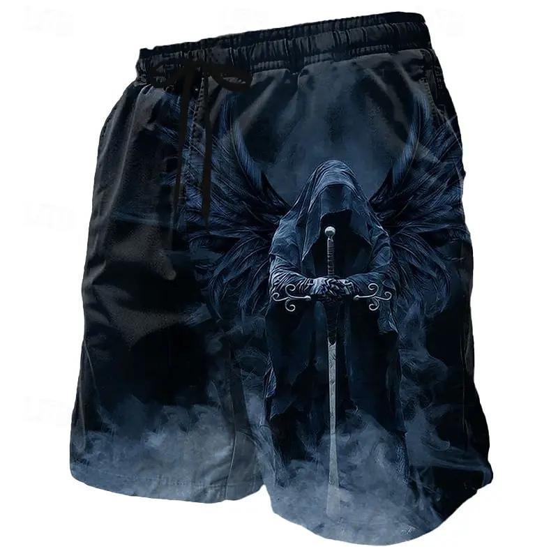 3d ange dieu imprimer maillot de bain pour hommes rue hip hop punk shorts décontractés hommes été sh