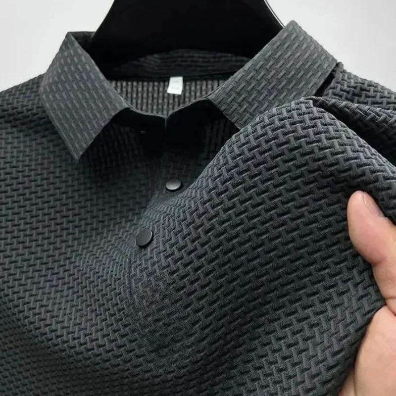 Vêtements de marque été nouveau T-shirt à manches courtes pour hommes soie glacée POLO frais et resp