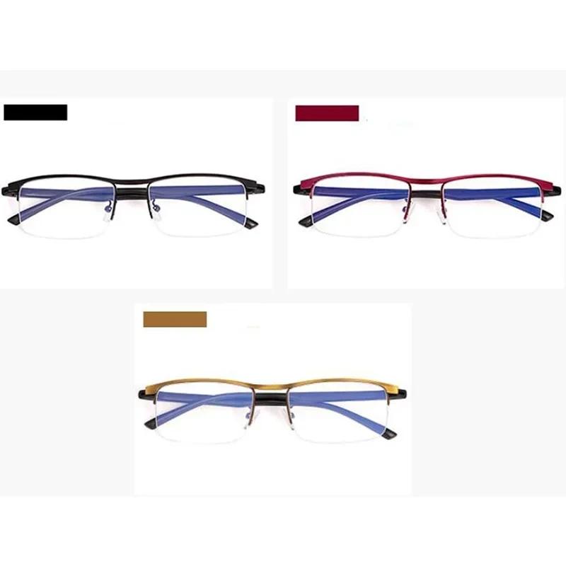 Lunettes de lecture multifocales progressives pour femmes et hommes, Anti-lumière bleue, demi-montur