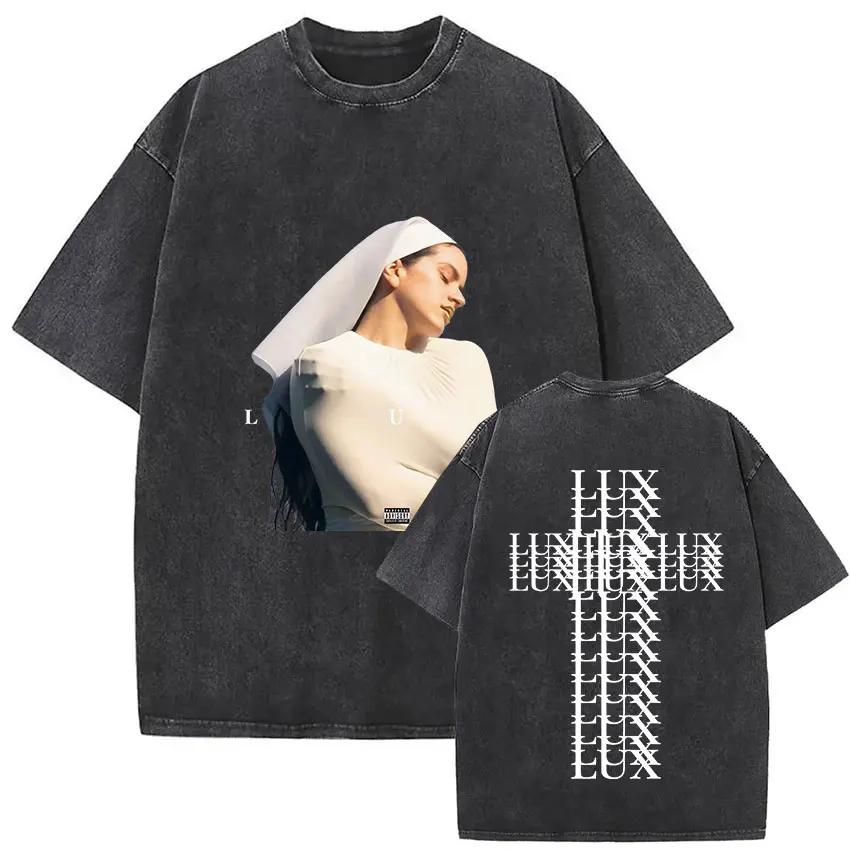 Rosalia Lux Tour Album 2025 Vintage lavé t-shirts hommes femmes décontracté surdimensionné coton T-s