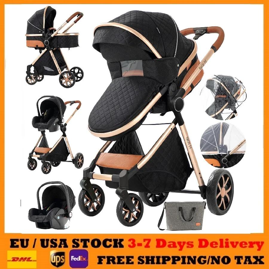 Poussette légère 3 en 1 pour nouveau-né, landau, landau 3 en 1, landau pour voyage avec poussette à