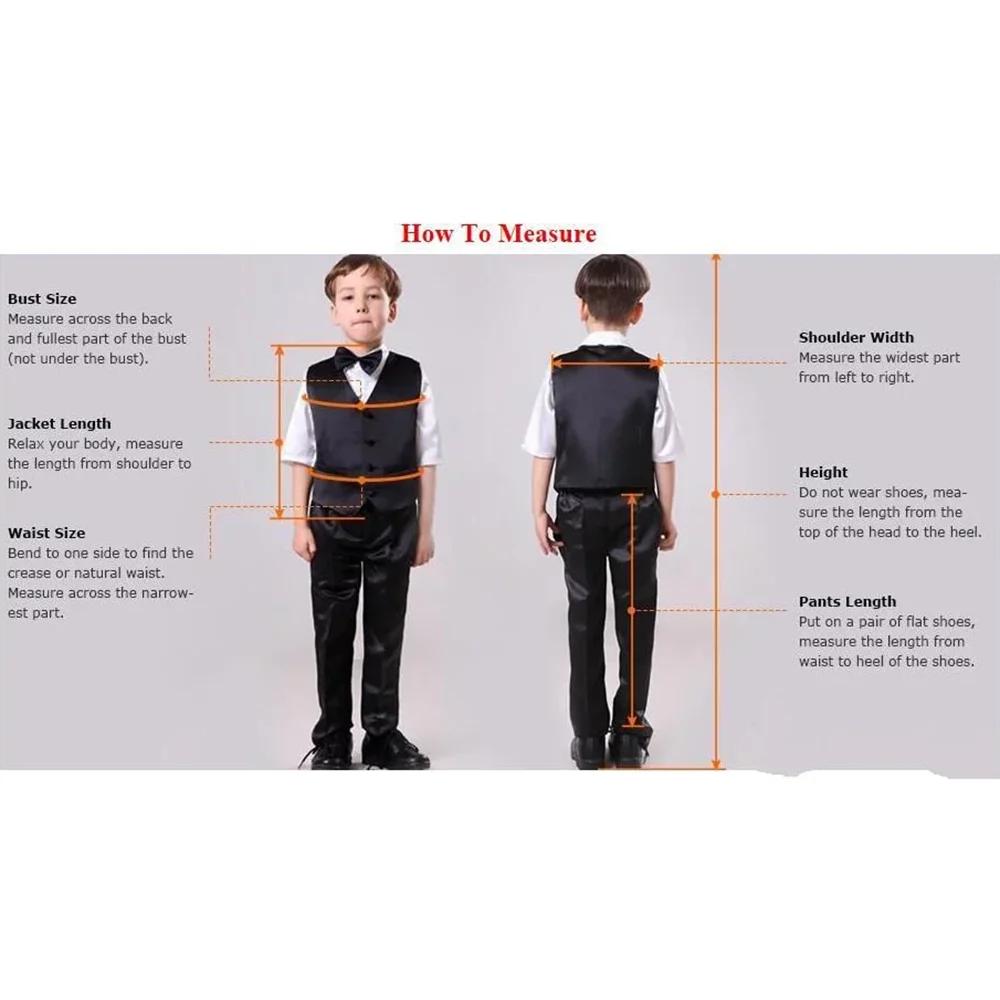 Costume de Cérémonie en Velours pour Garçons, 3 Pièces, Croisé à Trois Boutons, Revers Cranté, Tenue